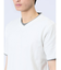 リンクス縦柄 フェイクVネック半袖Tシャツ