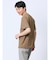 リンクス縦柄 フェイクVネック半袖Tシャツ