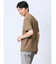 リンクス縦柄 フェイクVネック半袖Tシャツ