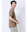 リンクス縦柄 フェイクVネック半袖Tシャツ