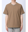 リンクス縦柄 フェイクVネック半袖Tシャツ