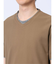リンクス縦柄 フェイクVネック半袖Tシャツ