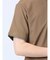 リンクス縦柄 フェイクVネック半袖Tシャツ