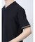 リンクス縦柄 フェイクVネック半袖Tシャツ