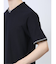 リンクス縦柄 フェイクVネック半袖Tシャツ