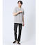 さまになる フェイクレイヤード キーネック半袖Tシャツ