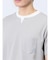 さまになる フェイクレイヤード キーネック半袖Tシャツ