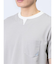 さまになる フェイクレイヤード キーネック半袖Tシャツ