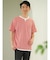 さまになる フェイクレイヤード キーネック半袖Tシャツ