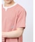 さまになる フェイクレイヤード キーネック半袖Tシャツ