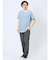 さまになる フェイクレイヤード キーネック半袖Tシャツ