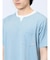 さまになる フェイクレイヤード キーネック半袖Tシャツ