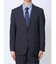 ウール混 スリムフィット 2ボタン2ピーススーツ 組織青