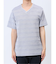 タックボーダー ダブルVネック半袖Ｔシャツ