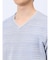 タックボーダー ダブルVネック半袖Ｔシャツ