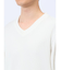 ふくれストライプ Vネック長袖Tシャツ
