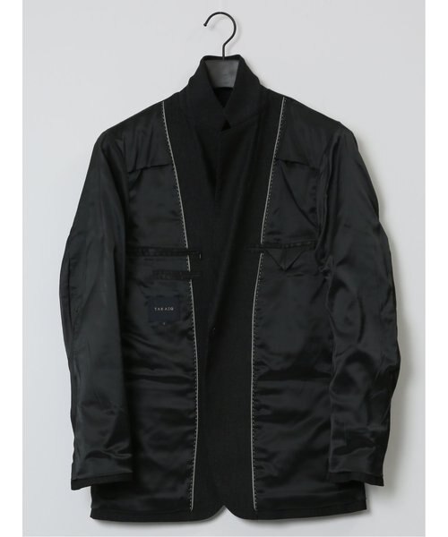 クロスストレッチ スリムフィット 2ボタンジャケット ピケ黒