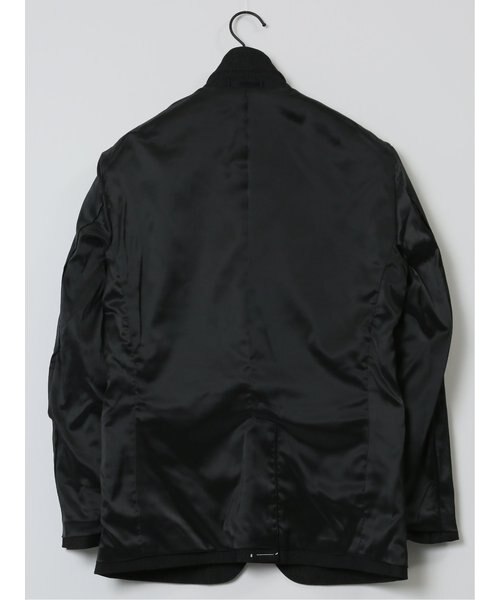 クロスストレッチ スリムフィット 2ボタンジャケット ピケ黒