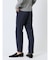 Woolen Tec On スリムフィット ノータックパンツ へリンボン青(セットアップ可能)