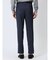 Woolen Tec On スリムフィット ノータックパンツ へリンボン青(セットアップ可能)