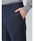 Woolen Tec On スリムフィット ノータックパンツ へリンボン青(セットアップ可能)