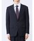 Woolen Tec On スリムフィット 2ボタン2ピーススーツ チェック紺