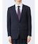 Woolen Tec On スリムフィット 2ボタン2ピーススーツ チェック紺