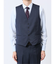 Woolen Tec On スリムフィット 2ボタン3ピーススーツ ヘリンボン青