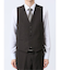 Woolen Tec On スリムフィット 2ボタン3ピーススーツ 組織茶