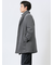 撥水 スタンドカラーコート ヘリンボングレー