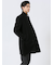 アンゴラ混ウール スタンドコート 無地黒