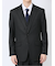 光沢ウール混 レギュラーフィット 2ボタン3ピーススーツ ストライプ黒