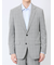 ストレッチウォッシャブル スリムフィット 2ボタン2ピーススーツ チェックライトグレー