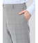 ストレッチウォッシャブル スリムフィット 2ボタン2ピーススーツ チェックライトグレー