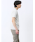 メッシュ かすれプリント Vネック半袖Tシャツ