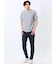 メッシュ かすれプリント Vネック半袖Tシャツ