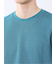 メランジ 裏ボーダー クルーネック半袖Tシャツ
