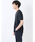 メランジ 裏ボーダー クルーネック半袖Tシャツ