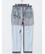 TechDenim スリムフィット ノータックパンツ 紺（セットアップ可能）