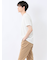 リンクスダイヤ柄ジャガード Vネック半袖Tシャツ