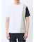 ポンチ配色 クルーネック半袖Tシャツ