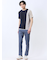 ポンチ配色 クルーネック半袖Tシャツ