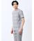 メッシュ かすれプリント クルーネック半袖Tシャツ
