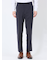 軽量 スリムフィット ノータックパンツ 千鳥紺