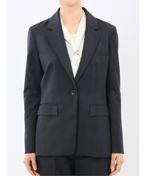 【リビアナコンティ】新品⭐︎おすすめ！チェック柄の高級ウールダブルジャケット 千鳥チェックダブルテーラードジャケット[品番：AMTW0009548