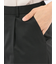 ストレッチウォッシャブル ウール混 タックテーパードパンツ チェック黒(セットアップ可能)