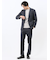 TechMove スリムフィット ノータックパンツ カルゼ紺(セットアップ可能)