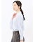 レーヨン混 レギュラーカラー 比翼長袖ブラウス