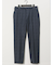 TechMove スリムフィット ノータックパンツ チェック紺(セットアップ可能)
