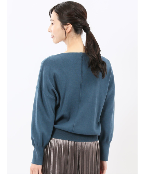 ハンドウォッシャブル センターハギ Vネック ニットプルオーバー